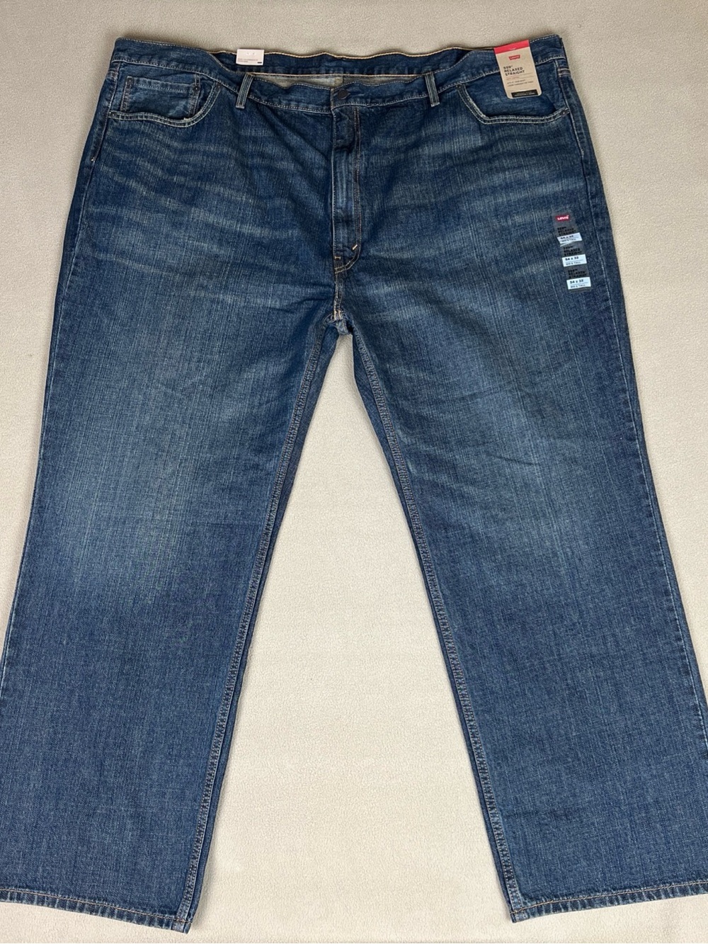 Levi's Relaxed Straight Fit Denim Blue Jeans. Cotton. Men's Sz 54x32 Big & Tall